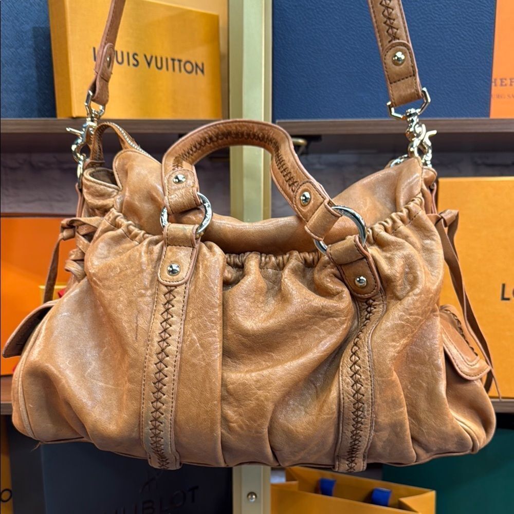 Junior Drake Tan Leather Hobo bag